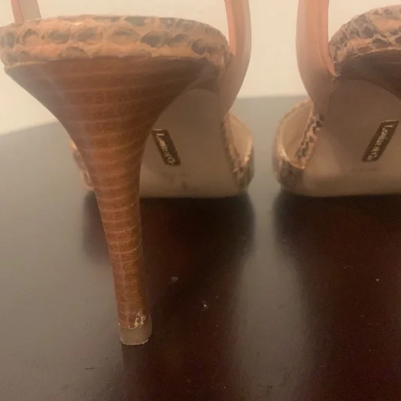 Pre-loved pink and black snakeskin heels! - Picture 3 of 5